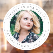 Elegant Memorial Chic Funeral Favor Photo Tribut Raamsticker (Vel 2)