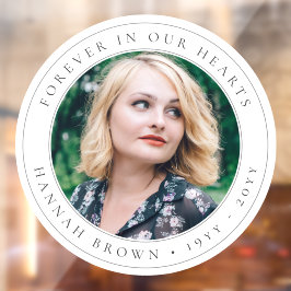 Elegant Memorial Chic Funeral Favor Photo Tribut Raamsticker