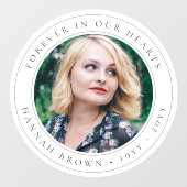 Elegant Memorial Chic Funeral Favor Photo Tribut Raamsticker (Vel)