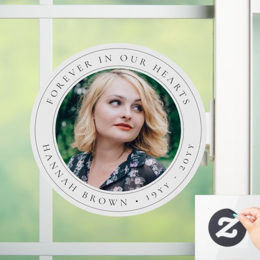 Elegant Memorial Chic Funeral Favor Photo Tribut Raamsticker (Huis)