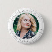 Elegant Memorial Chic Funeral Favor Photo Tribut Ronde Button 5,7 Cm (Voorkant)