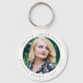 Elegant Memorial Chic Funeral Favor Photo Tribut Sleutelhanger (Voorkant)