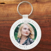 Elegant Memorial Chic Funeral Favor Photo Tribut Sleutelhanger (Voorkant)