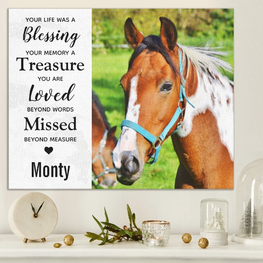 Elegant Memorial Custom Modern Remembrance Foto Canvas Afdruk