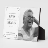 Elegant Memorial Custom Photo White Herdenking Fotoplaat (Zijkant)