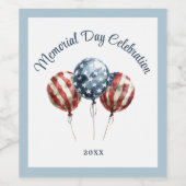 Elegant Memorial Day-feest Wijn Etiket (Enkel label)
