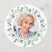 Elegant Memorial Eucalyptus Funeral Prayer Kaart (Voorkant)