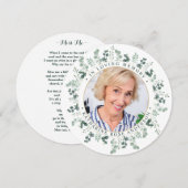 Elegant Memorial Eucalyptus Funeral Prayer Kaart (Voorkant / Achterkant)