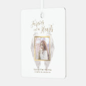 Elegant Memorial Forever in ons hart Foto Metalen Ornament (Voorkant links)