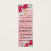 Elegant Memorial Funeral Bladwijzer Mini Visitekaartjes (Achterkant)