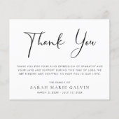 Elegant Memorial Funeral Dank je kaart (Voorkant)