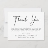 Elegant Memorial Funeral Dank je kaart (Voorkant)