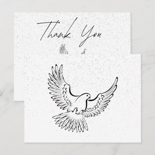 Elegant Memorial Funeral Dank je kaart (Voorkant / Achterkant)