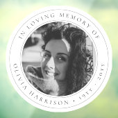Elegant Memorial | Funeral Favor Black en White Raamsticker (Vel 3)