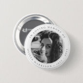 Elegant Memorial | Funeral Favor Black en White Ronde Button 5,7 Cm (Voorkant /achterkant)
