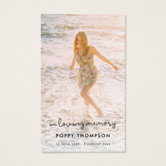 Elegant Memorial | Funeral Favor Poem Kaart (Voorkant)