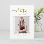 Elegant Memorial Funeral Photo Card for Service Kaart (Staand voorkant)