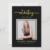 Elegant Memorial Funeral Photo Card for Service Kaart (Voorkant)