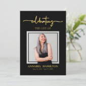 Elegant Memorial Funeral Photo Card for Service Kaart (Staand voorkant)