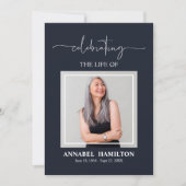 Elegant Memorial Funeral Photo Card for Service Kaart (Voorkant)