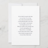 Elegant Memorial Funeral Photo Card for Service Kaart (Achterkant)