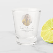 Elegant Memorial Funeral Photo Shot Glass Shot Glas (Achterkant)