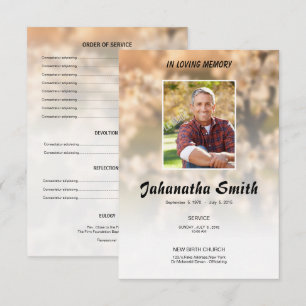 Elegant Memorial Funeral Program Card Kaart
