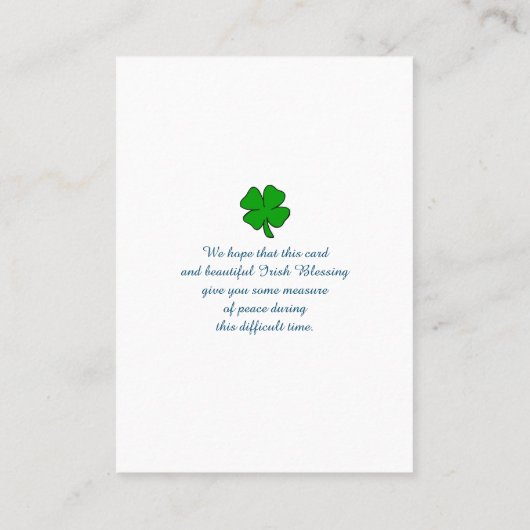 Elegant Memorial Funeral Sympathcard Visitekaartje (Achterkant)