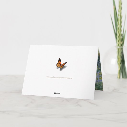 Elegant Memorial Lily Vijver Condoleance Sympathie Kaart (Achterkant)