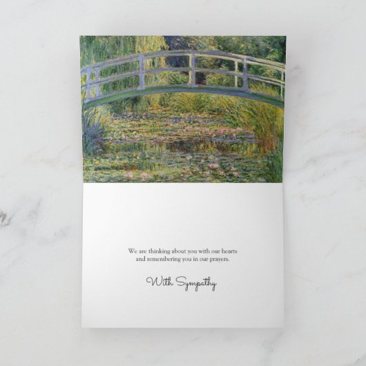 Elegant Memorial Lily Vijver Condoleance Sympathie Kaart (Binnen)