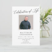 Elegant Memorial Photo Celebration of Life Kaart (Staand voorkant)
