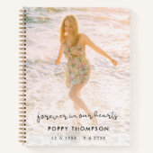 Elegant Memorial Photo Chic Funeral Guest Book Notitieboek (Voorkant)