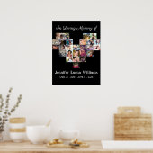 Elegant Memorial Photo collage Funeral Sympathie Poster (Keuken)