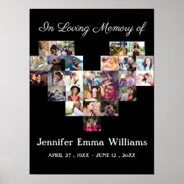 Elegant Memorial Photo collage Funeral Sympathie Poster
