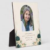 Elegant Memorial Photo Floral Fotoplaat (Zijkant)