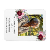 Elegant Memorial Photo Floral Magneet (Horizontaal)