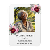 Elegant Memorial Photo Floral Magneet (Verticaal)