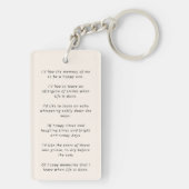 Elegant Memorial Photo | Funeral Favor Poem Memory Sleutelhanger (achterkant)