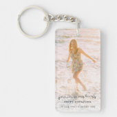 Elegant Memorial Photo | Funeral Favor Poem Memory Sleutelhanger (Voorkant)