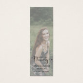 Elegant Memorial Photo Funeral Poem Bladwijzer Mini Visitekaartjes (Voorkant)