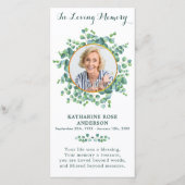 Elegant Memorial Photo Funeral Prayer Kaart (Voorkant)