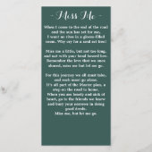 Elegant Memorial Photo Funeral Prayer Kaart (Achterkant)