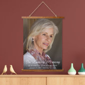 Elegant Memorial Photo White Script Overlay Hangend Wandkleed