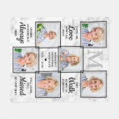 Elegant Memorial Remembrance Custom Photo Collage Fleece Deken (Voorkant (Horizontaal))