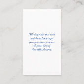 Elegant Memorial Remembrance Funeral Kaart Visitekaartje (Achterkant)