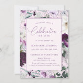 Elegant Memorial Roze Bloemen Viering van het leve Kaart (Voorkant)