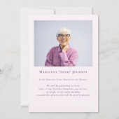 Elegant Memorial Roze Bloemen Viering van het leve Kaart (Achterkant)