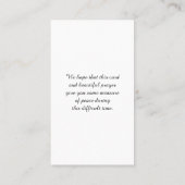 Elegant Memorial Sympathcard Visitekaartje (Achterkant)
