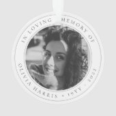 Elegant Memorial Sympathie Tributed Black and Whit Ornament (achterkant)