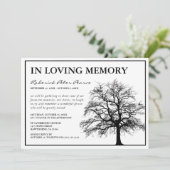 Elegant Memorial Tree | Begrafenisdienst Kaart (Staand voorkant)